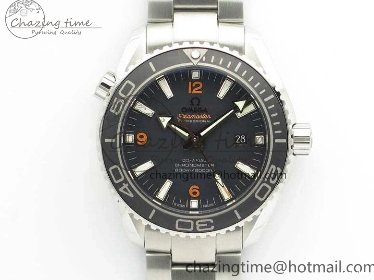 0508 Planet Ocean Pro 45mm OMF 1:1 Best Edition Orange Marker On SS Bracelet A8500 (Black Balance Wheel) Durable 8141